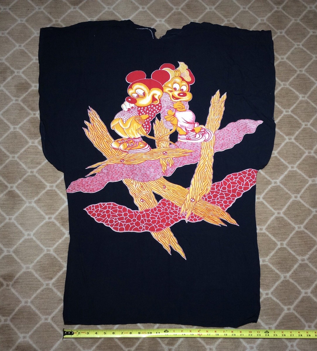 Disney MICKEY AND MINNIE Womens Double Sided Lightweight FALL Dress Moo Moo  | eBay