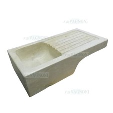 Lavandino lavello vasca cucina in marmo bianco scolpito da blocco cm 90 arredo