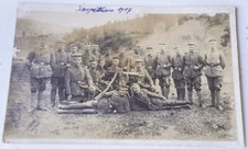 WWI 1917 Photo of 20 German Soldiers in Uniform with Machine Gun Post Card WW1