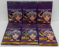 Lot of 6 DONNA Deluxe Pattern Extra Large Sleep Cap 22643 Animal............2DQ