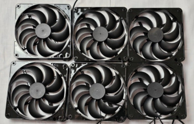Lot ( 6 ) Rosewill DF1202512SELN 120mm x 25mm 12V Black Case Fan 3-Pin Connector