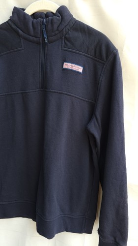 Pullover de algodón con cremallera 1/4 Vineyard Vines azul marino juvenil XL 18 - Imagen 7 de 10
