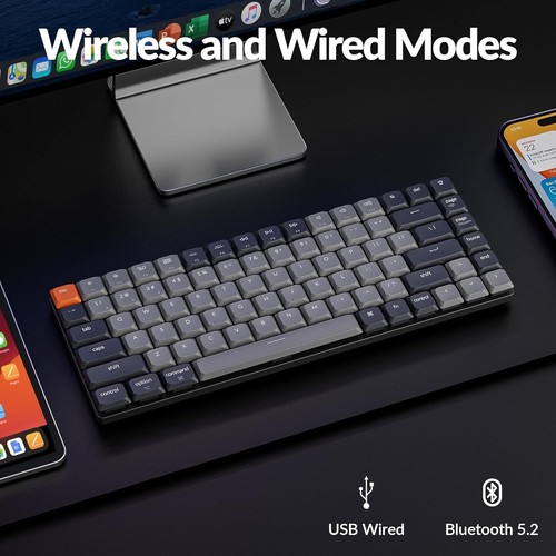 K3 Version 3 Low Profile Wireless Mechanical Keyboard, 75% Layout QMK Program... - Afbeelding 4 van 8