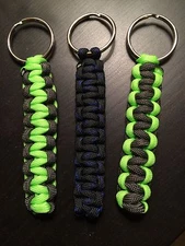 ONE (1) Paracord Keychain KEY FOB 550 Cord USA Custom Colors! TJPARACORD