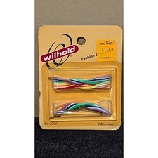 Vintage Wilhold Fashion Hair Barrettes 2306 Rainbow Colors Set Of 2