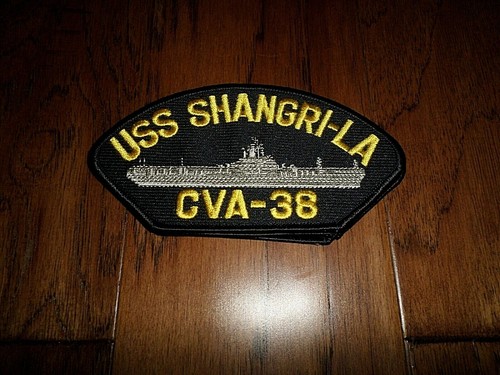 USS SHANGRI- LA CVA-38 U.S NAVY SHIP HAT PATCH CARRIER U.S.A MADE HEAT TRANSFER - Picture 3 of 4