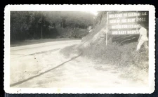 Vintage Photo WELCOME TO SALUDA N.C. GEM OF THE BLUE RIDGE SIGN 1950's