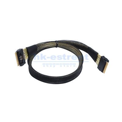 Data Transmission Cable Slim SAS SFF 8654 8i To SFF 8654 8i 24Gbps SAS 4.0 0.5M