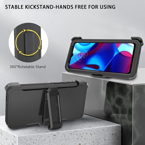 Motorola Moto G Play 2024 2023 SHOCKPROOF ARMOR Clip Case Cover Screen Protector - Picture 20 of 48