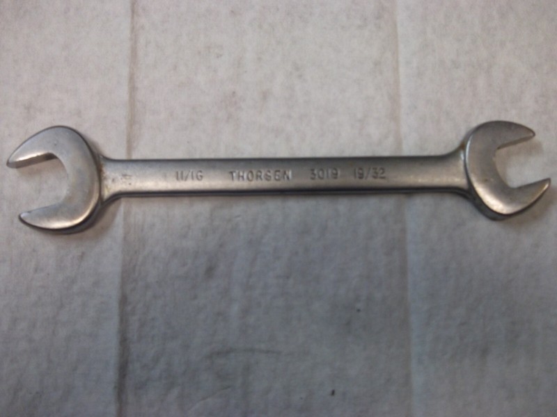 Vintage Thorsen Tools 11/16" X 19/32"  Open End Wrench