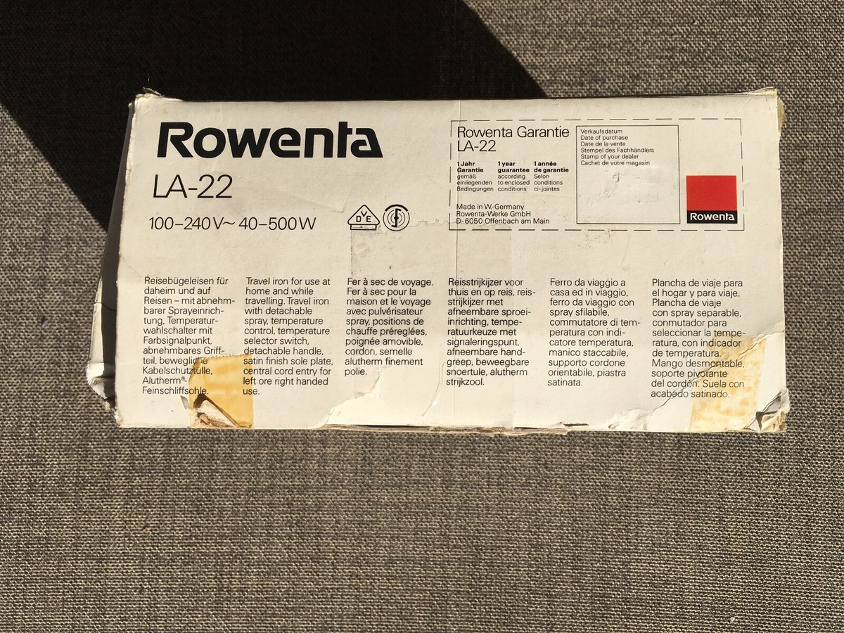 Fer à Repasser De Voyage Rowenta LA-22 Vintage Avec Pulvérisateur - Dans étui, Occasion