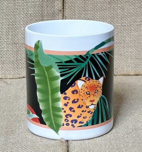 Tazza da caffè vintage Otagiri leone leone leopardo antilope tazza giungla safari botanica - Foto 2 di 7