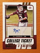 2021 Contenders Draft #304 K.J. Costello Mississippi State Rookie QB Auto