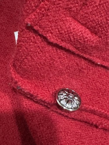 Geiger Made in Austria Sweater Cardigan Deep Red Wool W/Pockets Womens Sz 40 M-L - Picture 10 of 12