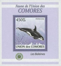 Whale Stamp Marine Life Orcinus Orca Mini Sov. Sheet MNH