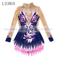 Women Girl Costume Rhythmic Gymnastics Leotards Competition Aerobics Purple Teen