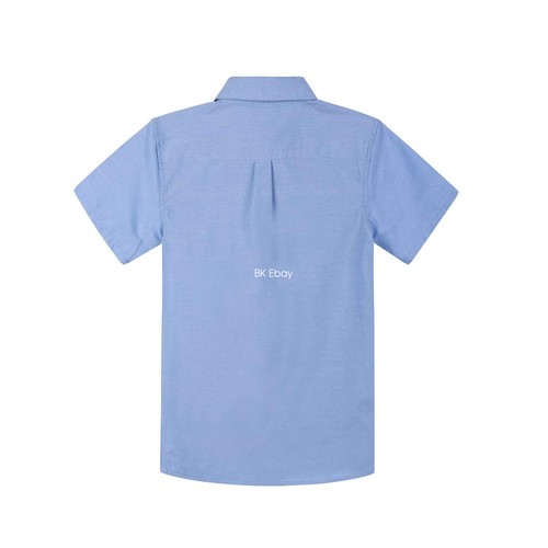 Bienzoe Boys School Uniform Button Down Short Sleeve Shirt 2Pcs Pack - Picture 20 of 30