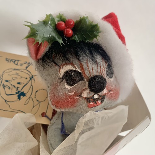 Ratón Annalee 1990 vintage en caja de regalo con número de etiqueta 7744 8 pulgadas rojo hecho en EE. UU. - Imagen 3 de 10