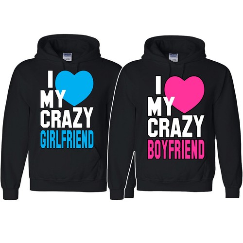 🔥 I Love My Crazy Boyfriend Girlfriend Hoodies Couple matching anniversary Gift - 第 4/6 張圖片
