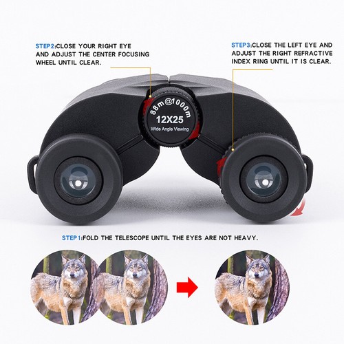12X25 Binocular Portable High-Power High-Definition Low Light Visibility - Bild 5 von 9