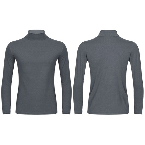 UK Men Mock Neck Long Sleeve Base Layer Thermal Top T-shirts Pullover Undershirt - Picture 14 of 30
