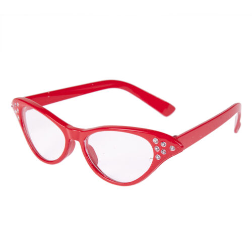 1950's Rock 'n' Roll Grease Style Fancy Dress Party Glasses - Red - Afbeelding 1 van 1