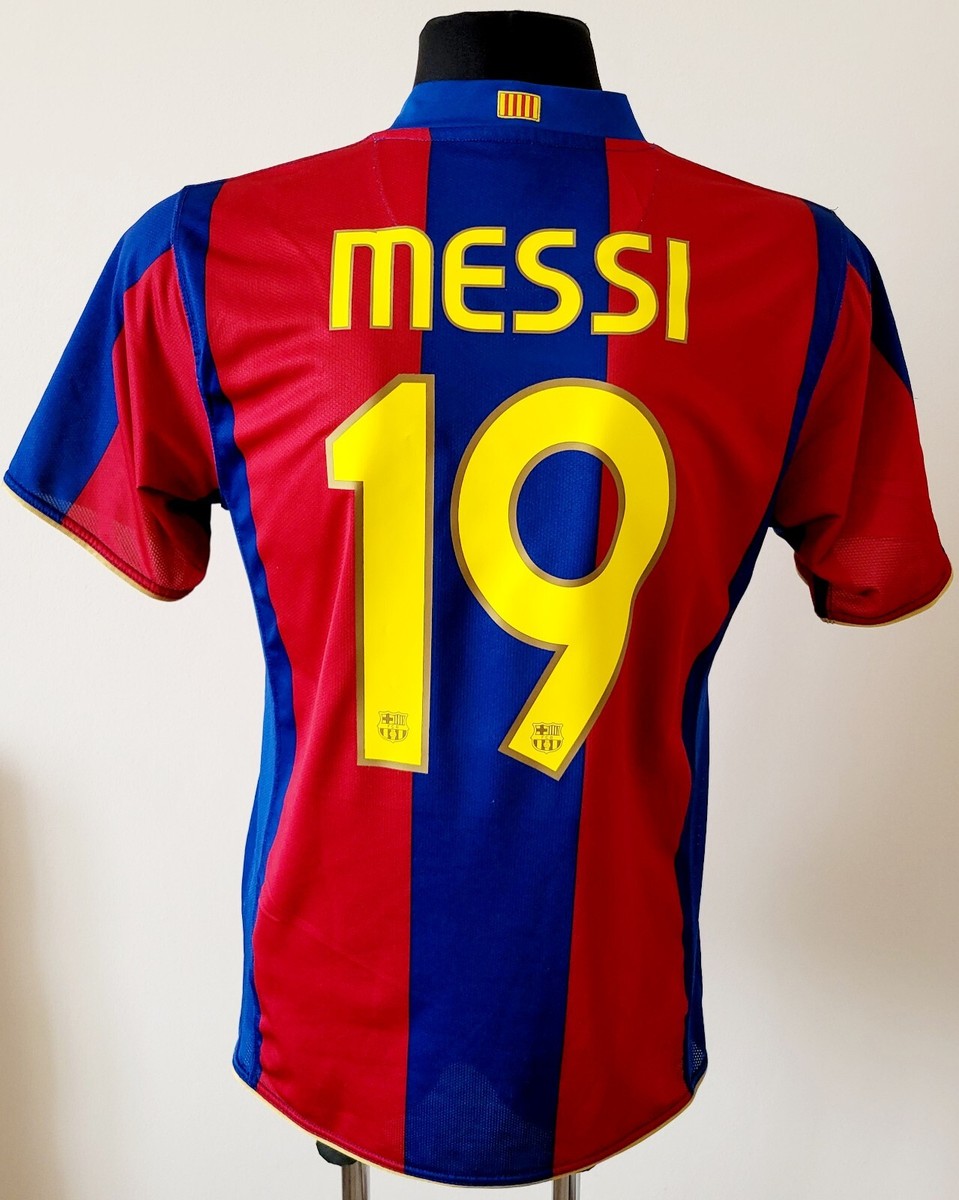 Barcelona 2007 - 2008 Home football Nike shirt #19 Messi