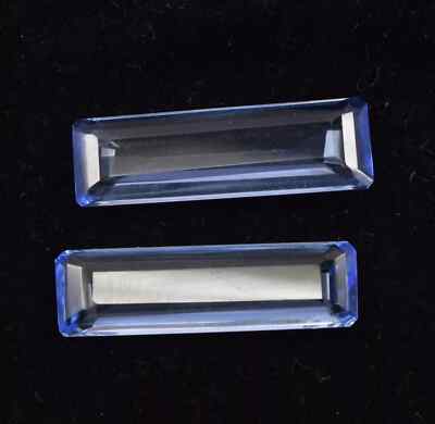 Natural Emerald Shape 48.60 Ct Certified Blue Topaz Loose Gemstone Pair 39 mm