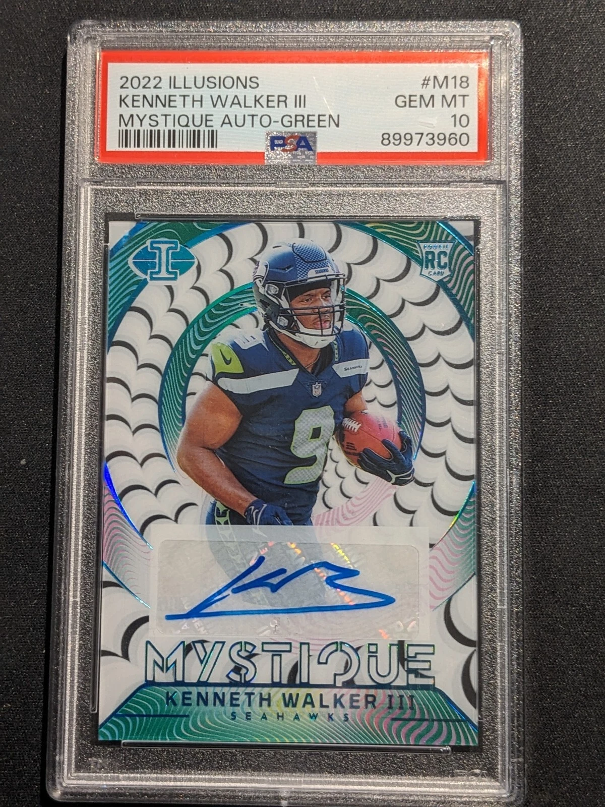 Kenneth Walker III Panini Illusions Mystique Autographs #M18 Green