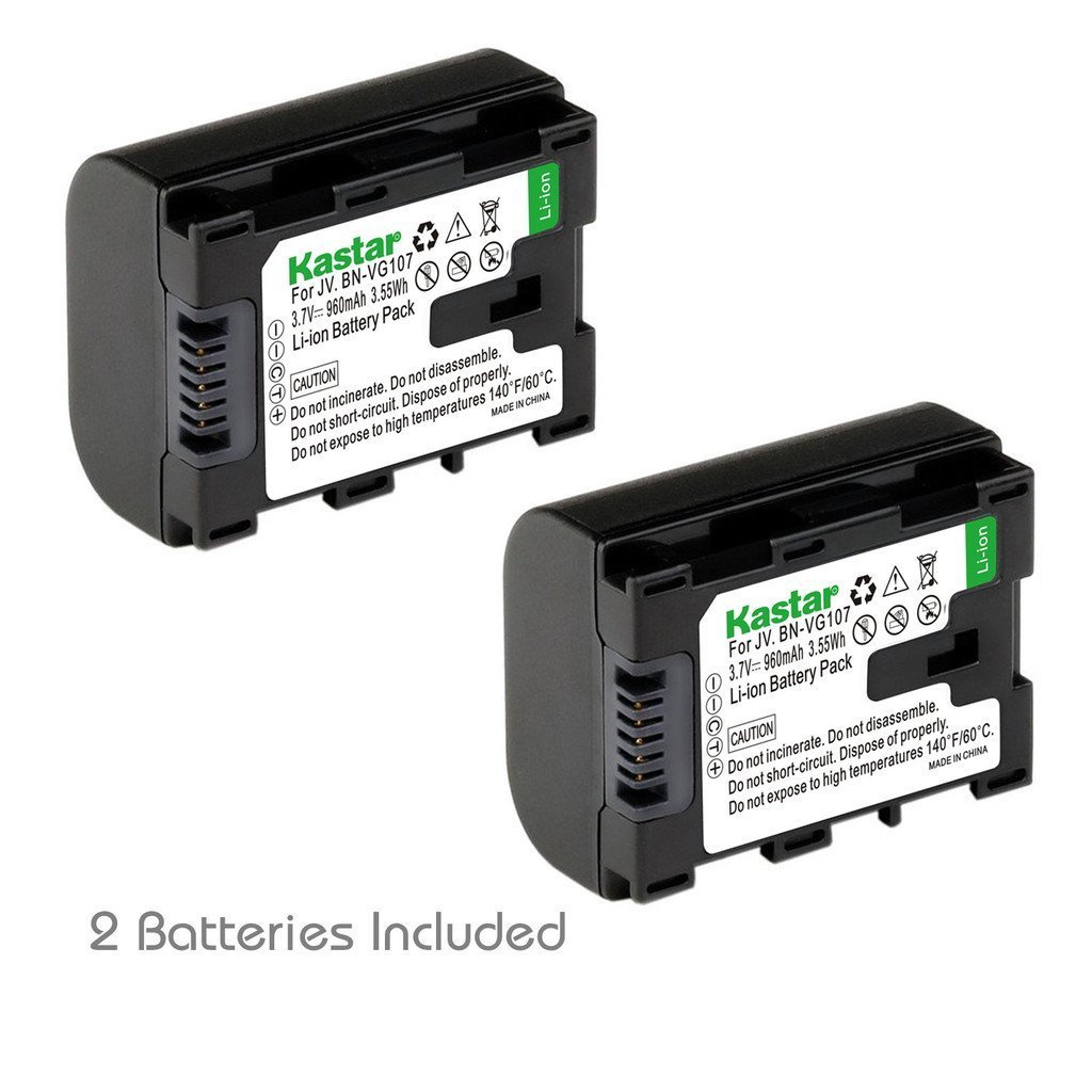 2x Kastar Battery for JVC BN-VG107 VG107U Everio GZ-GX1 G3