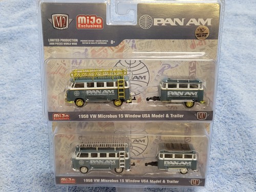 M2 Machines CHASE+reg 1958 Volkswagen Microbus 15 Window USA Model Set Of 2