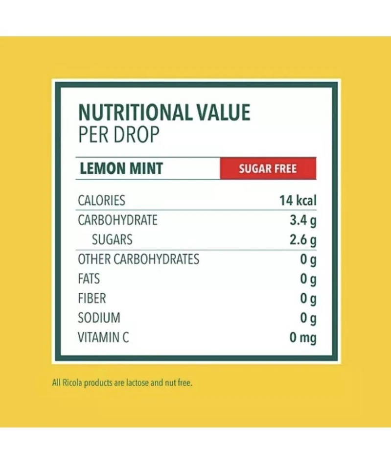 PACK 2 - Gotas Ricola Limón Sin Azúcar Como Nueva, 105 unidades (Total 210) ¡ENVÍO GRATUITO!! Foto 4 de 4