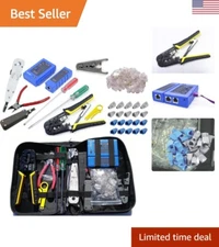 Professional Network Cable Tester & Crimper Tool Kit - RJ11/RJ12/RJ45 Connectors