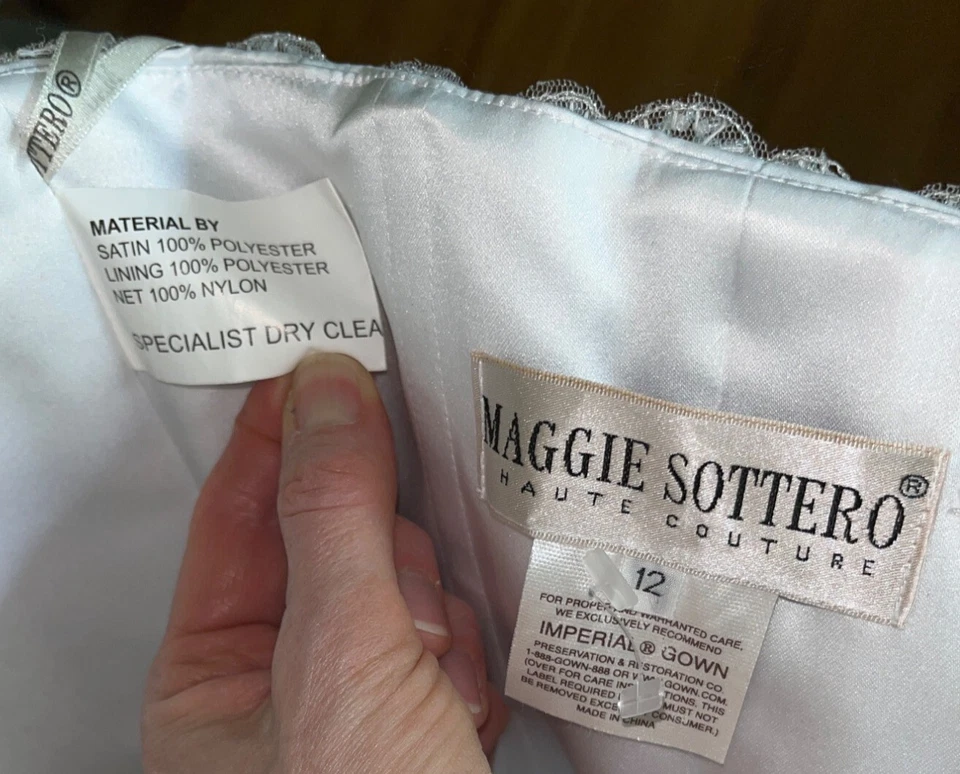 Maggie Sottero Imperial Gown Brielle Wedding Dress Strapless Bustle Train 12 - Image 3 of 4