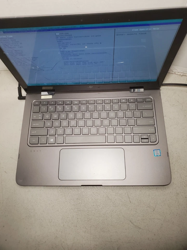 HP Envy x360 13-y0XX 13.3” i7-7500u 16GB ¡SIN SSD/OS/PORTADA TRASERA! ¡LCD AGRIETADO! #69 Foto 3 de 4
