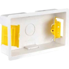 CED AXIOM 5 X 2 GANG DOUBLE SOCKET AND BACK BOX 25MM PATTRESS WALL SOCKET plug