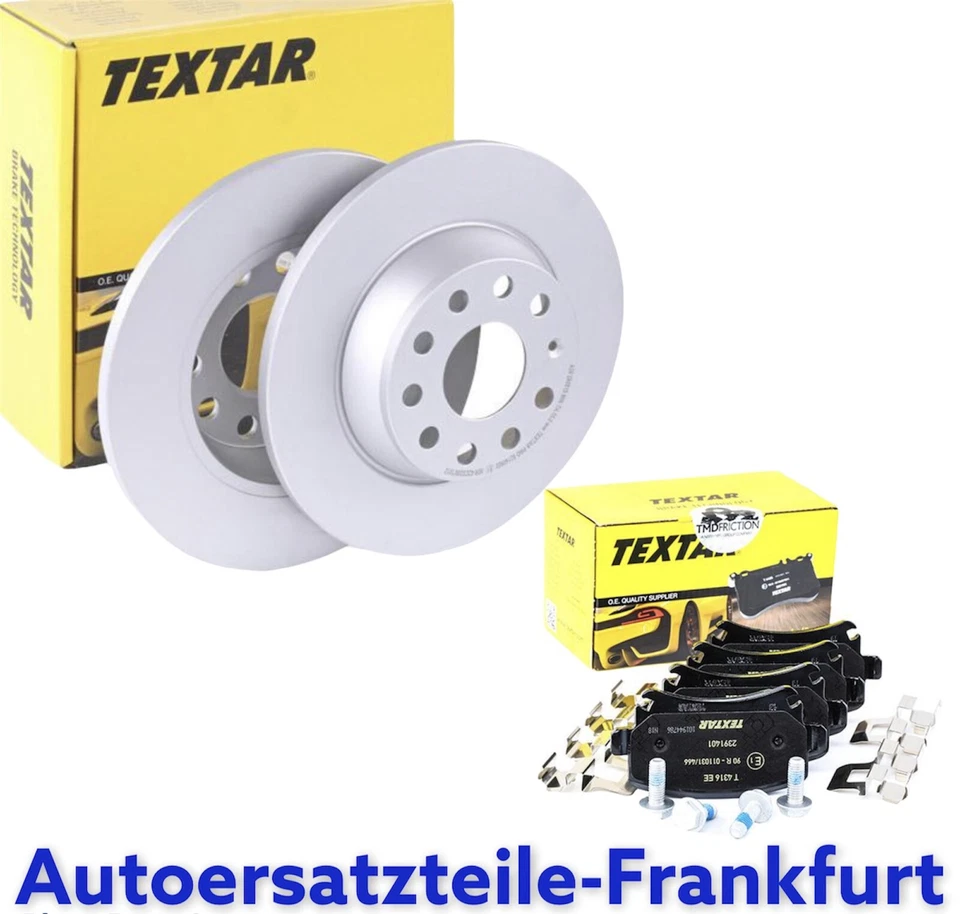 TEXTAR Bremsscheiben + Beläge AUDI A3 VW CADDY GOLF 5/6 TOURAN JETTA HINTEN SEAT - Bild 1 von 4