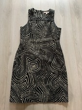 banana republic Cotton Black Beige Tweed Printed Sleeveless Sheath dress Sz 4