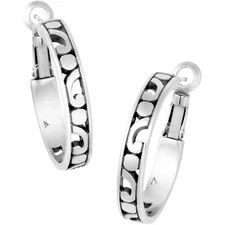 Brighton Silver Plated Contempo Small Hoop Earrings Jewelry New