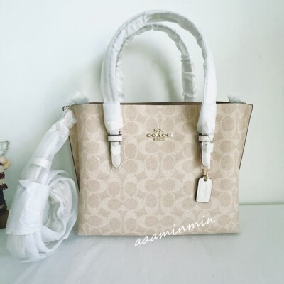 COACH◇Mollie トート 25 Signature 在庫確認くださいCV965 NWT Coach Mollie Tote Bag 25 In Signature Canvas CV965