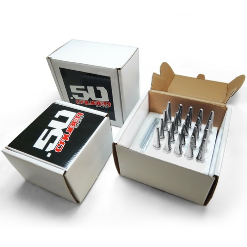 Set of 20 Steel Extended Spike Lug Nuts 4.5" Long 1/2"-20 RHT CHROME Finish 5CH5 - Picture 7 of 9