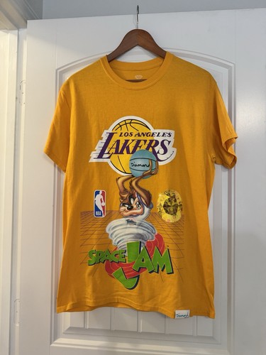 Diamond Supply Co Space Jam Lakers Taz T Shirt Mens M Yellow NBA Looney Tunes