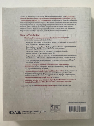 Research and Evaluation in Education and Psychology Integrating Diversity 5th Ed - Picture 2 of 3