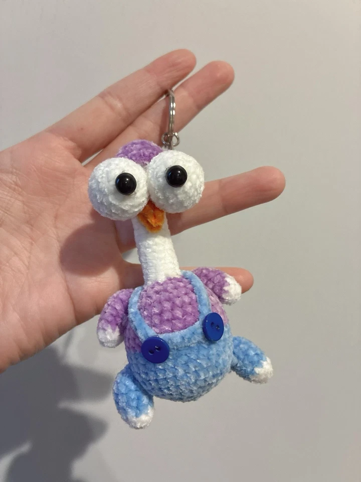 Llavero de ganchillo hecho a mano de pollo Mario divertido lindo encanto llavero regalo Foto 3 de 4