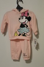 Disney Minnie Mouse Girls Hoodie and Pants 2 Pc Set-Pink- 12 Month-NEW WITH TAG