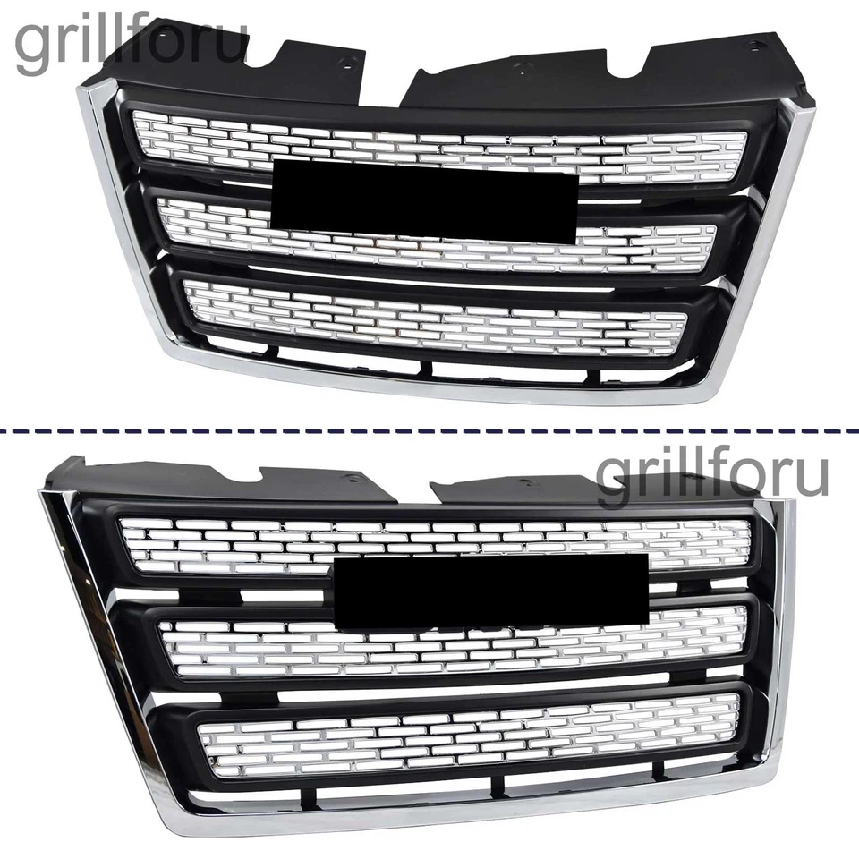 Conjunto de parrilla de parachoques delantero cromado para GMC Terrain SL SLE SLT 2010-2015 Foto 3 de 4