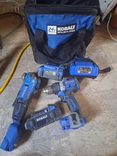 Kobalt 24V Max Brushless 2 Tool Combo Drill Multi Tool 2 Batteries Charger Bag