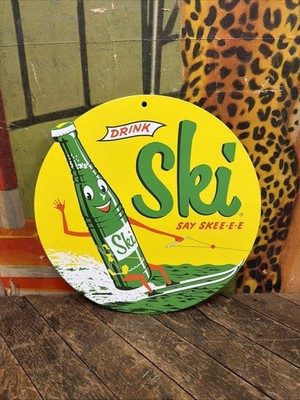 VINTAGE C. 1960 DRINK SKI SIGN COCA COLA COKE 7UP PEPSI ORANGE CRUSH DR PEPPER