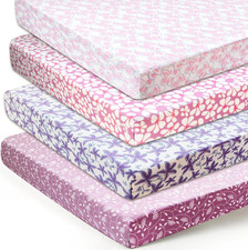 Stretchy Fitted Crib Sheet for Unisex Baby 4 Pack for 52  28 Inches Standard Cr