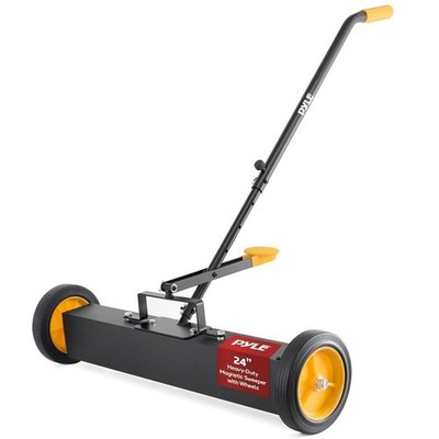 Pyle 24  Heavy-Duty Magnetic Sweeper w/ Wheels- Strong  & Durable Construction